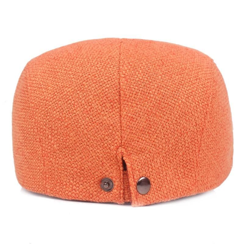 Sombrero De Boina De Pintor Ajustable De Lino De Verano Para Hombre Gorros Planos De Vendedor De Periódicos Cabbie