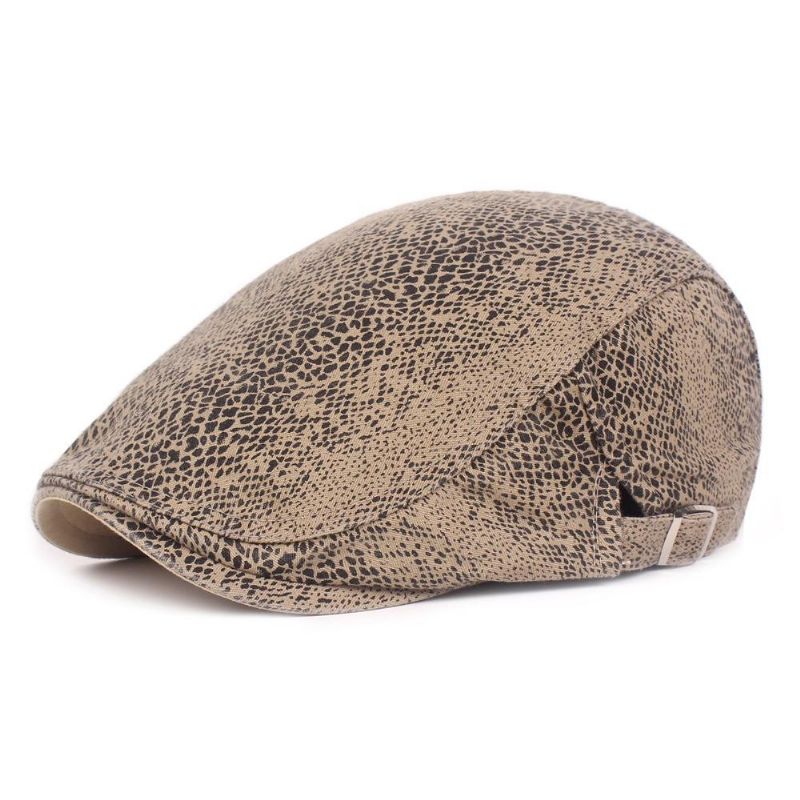 Sombrero De Boina De Pintor De Leopardo Para Hombre Gorra Plana De Vendedor De Periódicos Cabbie