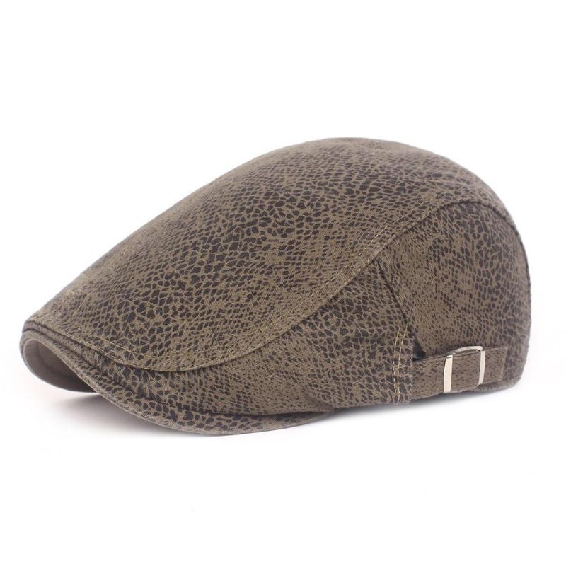 Sombrero De Boina De Pintor De Leopardo Para Hombre Gorra Plana De Vendedor De Periódicos Cabbie