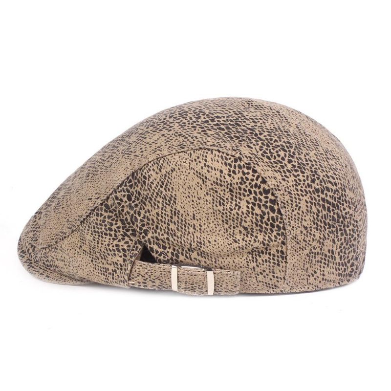 Sombrero De Boina De Pintor De Leopardo Para Hombre Gorra Plana De Vendedor De Periódicos Cabbie