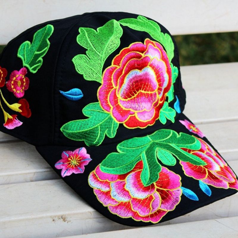 Sombrero Bordado De Flores Para Mujer Gorra De Béisbol Sombrero Protector Solar