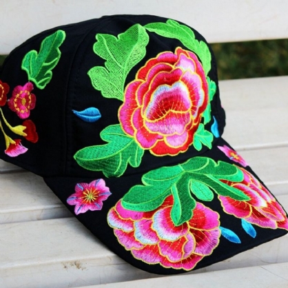 Sombrero Bordado De Flores Para Mujer Gorra De Béisbol Sombrero Protector Solar