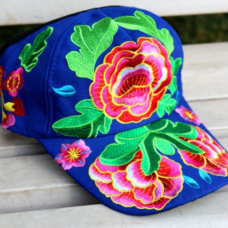 Sombrero Bordado De Flores Para Mujer Gorra De Béisbol Sombrero Protector Solar