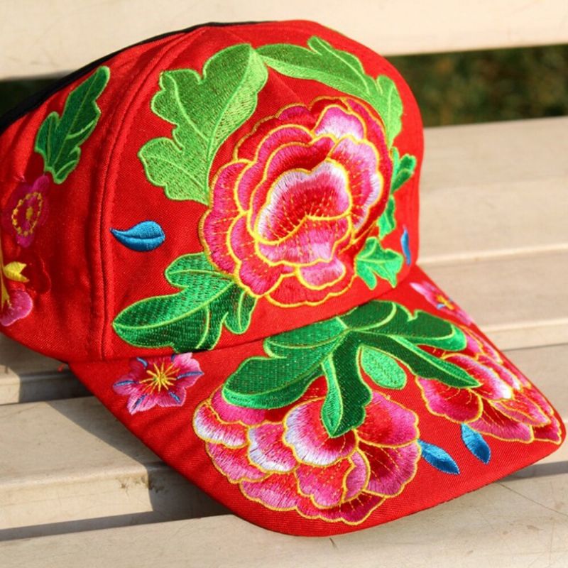 Sombrero Bordado De Flores Para Mujer Gorra De Béisbol Sombrero Protector Solar