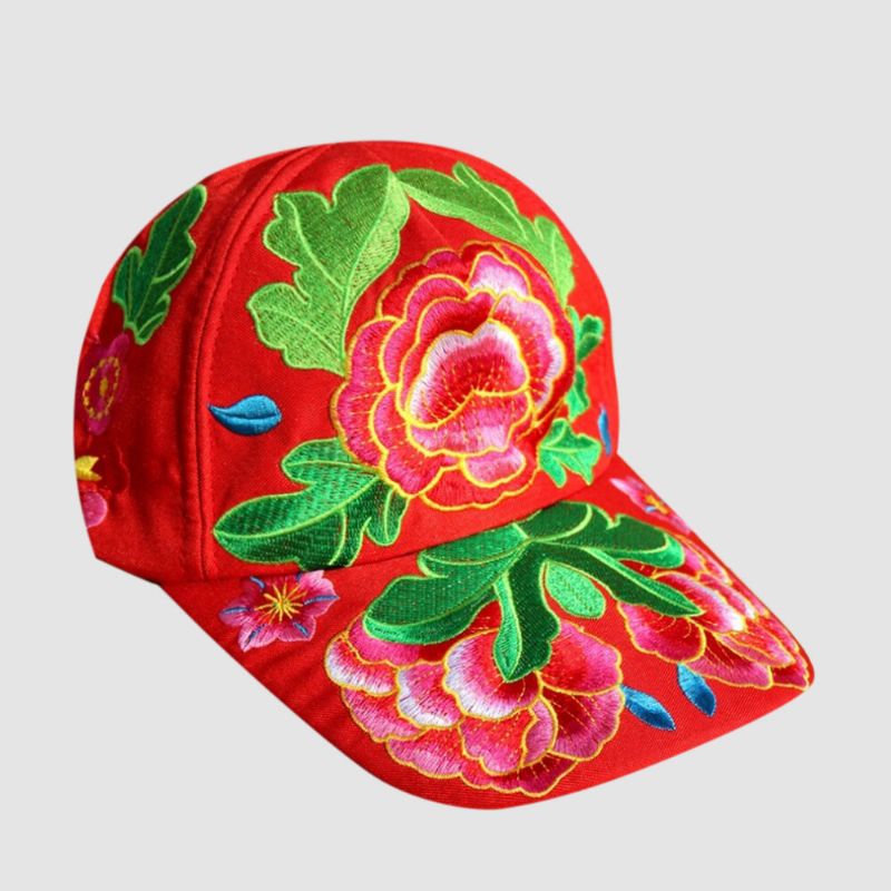 Sombrero Bordado De Flores Para Mujer Gorra De Béisbol Sombrero Protector Solar