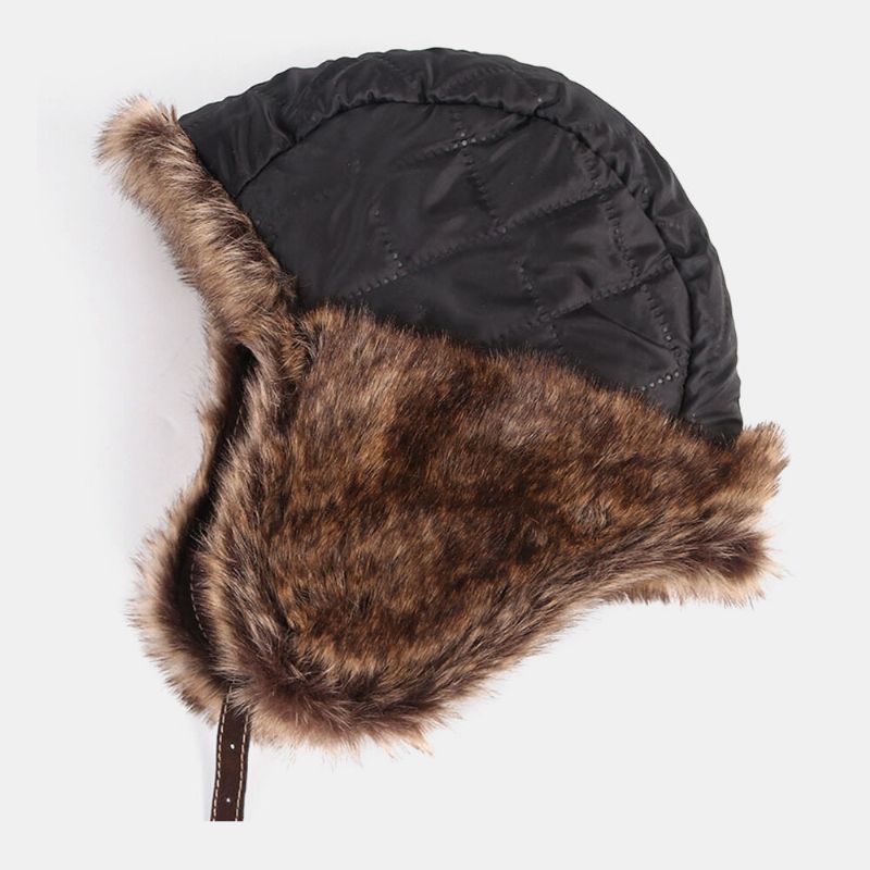 Sombrero De Cazador Al Aire Libre Con Protección Para Los Oídos A Prueba De Viento Y Piel Sintética Unisex Para Montar En Esquí