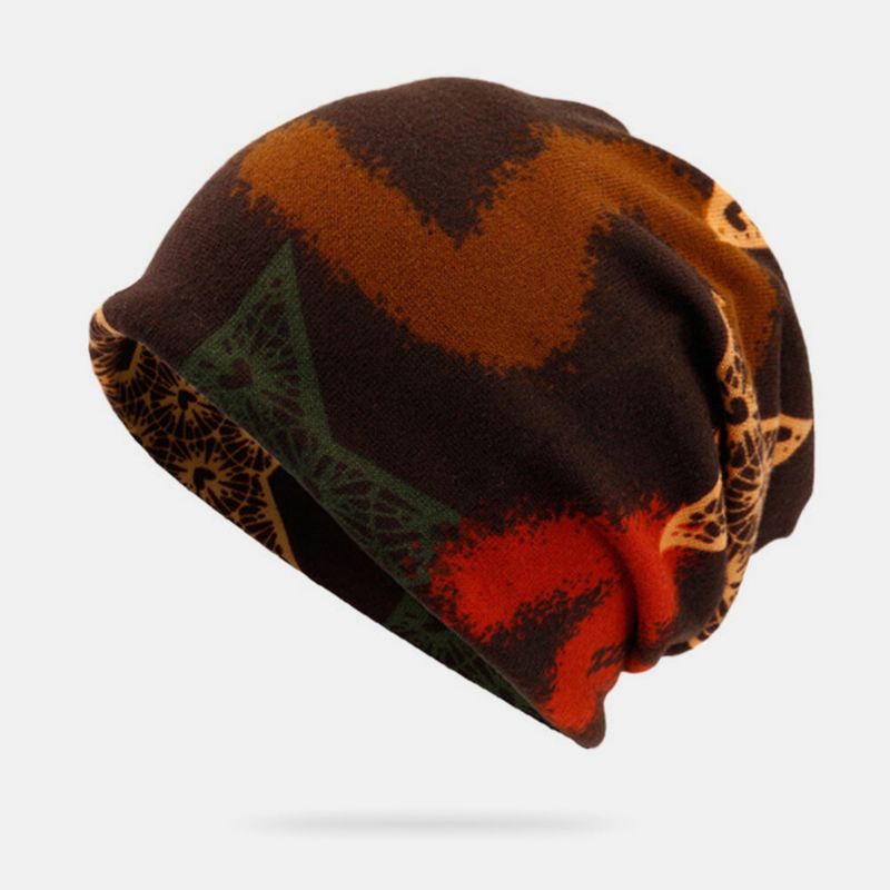 Sombrero Con Capucha Para Mujer Gorro De Doble Uso Con Estampado De Moda