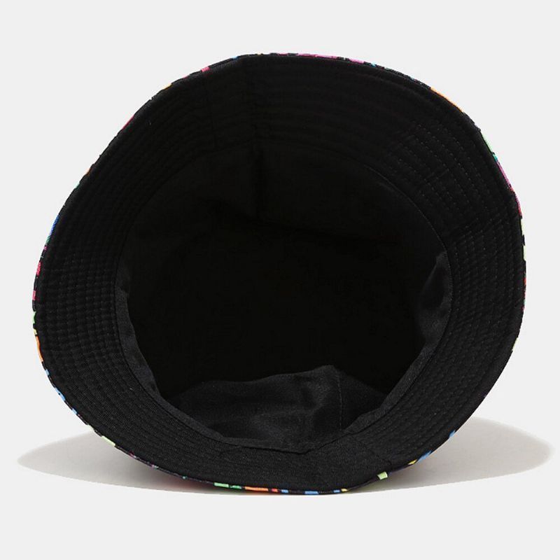 Sombrero De Cubo Con Sombrilla De Moda Hip-hop De Graffiti Colorido De Doble Cara Unisex