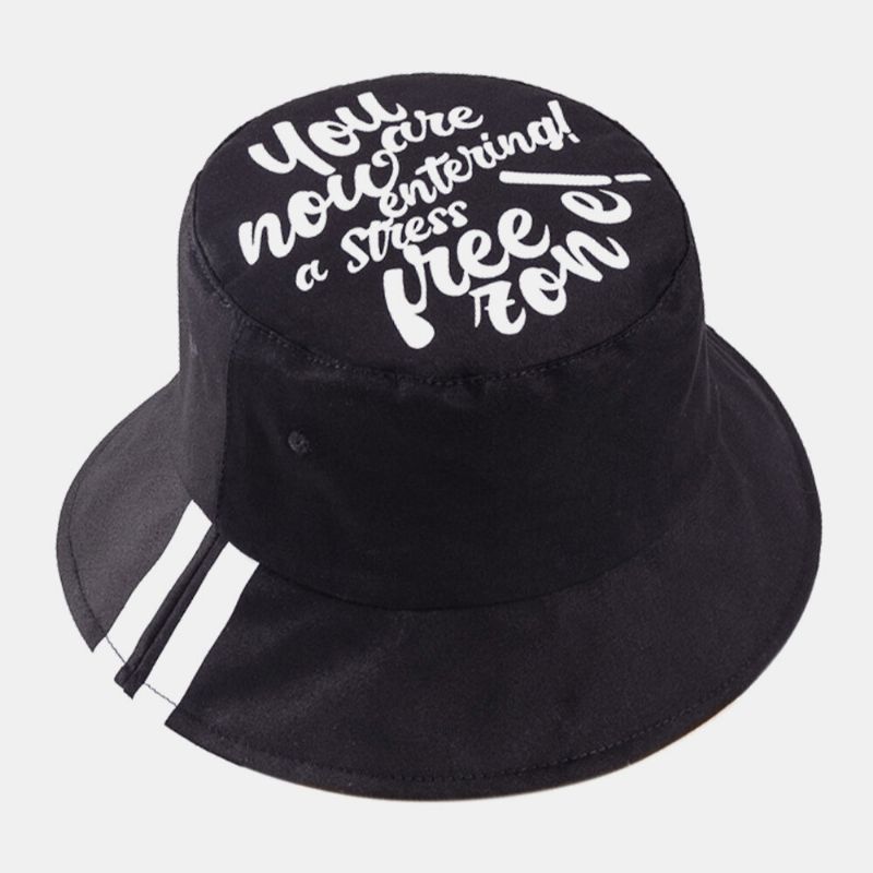 Sombrero De Cubo De Moda De Sarga Con Estampado De Letras De Algodón Unisex