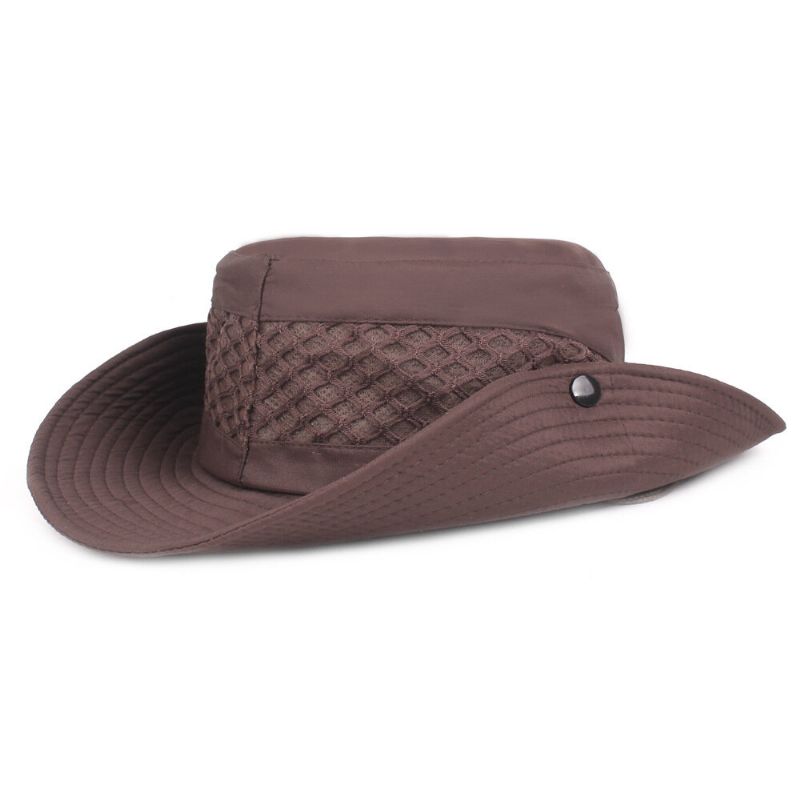 Sombrero De Cubo Para Hombre Gorra De Sombrilla Impermeable Y Transpirable Sombrero De Pesca Ajustable Ala De Gran Tamaño Con Cuerda Para Ciclismo De Pesca Al Aire Libre