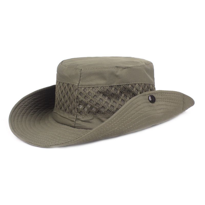 Sombrero De Cubo Para Hombre Gorra De Sombrilla Impermeable Y Transpirable Sombrero De Pesca Ajustable Ala De Gran Tamaño Con Cuerda Para Ciclismo De Pesca Al Aire Libre