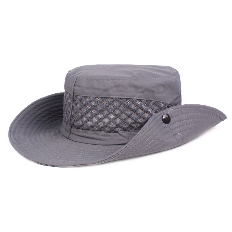 Sombrero De Cubo Para Hombre Gorra De Sombrilla Impermeable Y Transpirable Sombrero De Pesca Ajustable Ala De Gran Tamaño Con Cuerda Para Ciclismo De Pesca Al Aire Libre