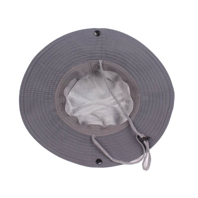 Sombrero De Cubo Para Hombre Gorra De Sombrilla Impermeable Y Transpirable Sombrero De Pesca Ajustable Ala De Gran Tamaño Con Cuerda Para Ciclismo De Pesca Al Aire Libre