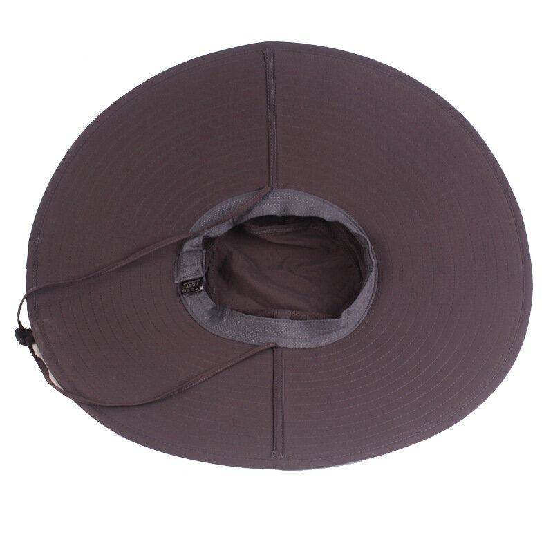 Sombrero De Cubo Para Hombre Gorra De Sombrilla Suave Y Transpirable Sombrero De Pesca Ala De Gran Tamaño Con Cuerda Ciclismo Al Aire Libre Escalada