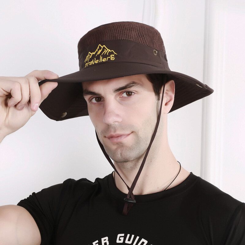 Sombrero De Cubo Para Hombre Sombrero De Pescador De Secado Rápido Suave Gorra De Sombrilla Anti-uv Escalada Al Aire Libre Ciclismo Pesca