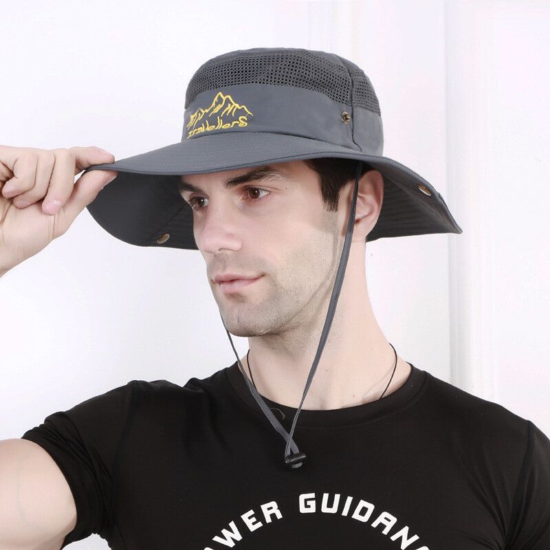 Sombrero De Cubo Para Hombre Sombrero De Pescador De Secado Rápido Suave Gorra De Sombrilla Anti-uv Escalada Al Aire Libre Ciclismo Pesca