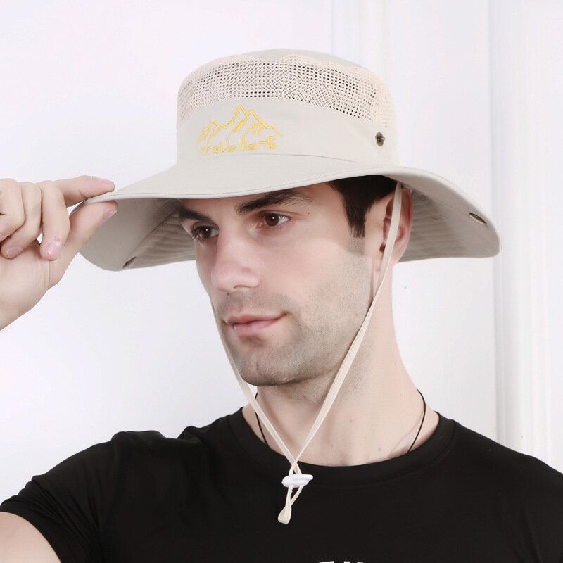 Sombrero De Cubo Para Hombre Sombrero De Pescador De Secado Rápido Suave Gorra De Sombrilla Anti-uv Escalada Al Aire Libre Ciclismo Pesca