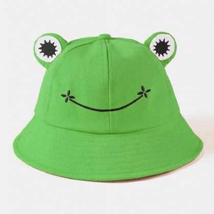 Sombrero De Cubo De Protección Solar Para Exteriores Con Forma De Rana Pequeña De Dibujos Animados Unisex