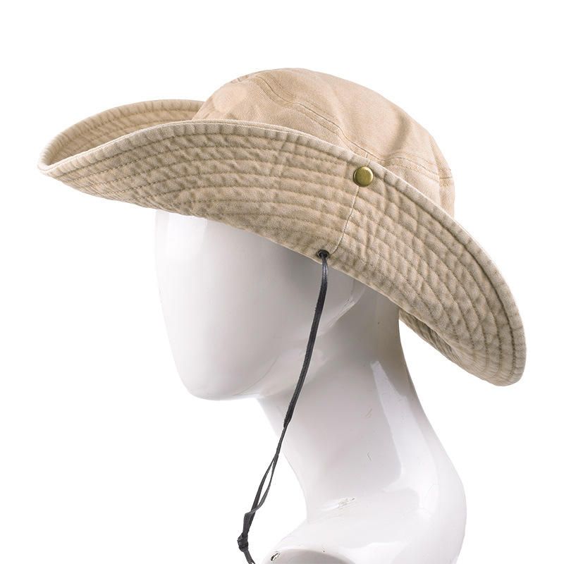 Sombrero De Cubo De Protección Uv Lavada De Algodón Plegable Unisex Sombrero De Montañismo Al Aire Libre Sombrero De Visera Con Protección Solar Gorra De Cubo