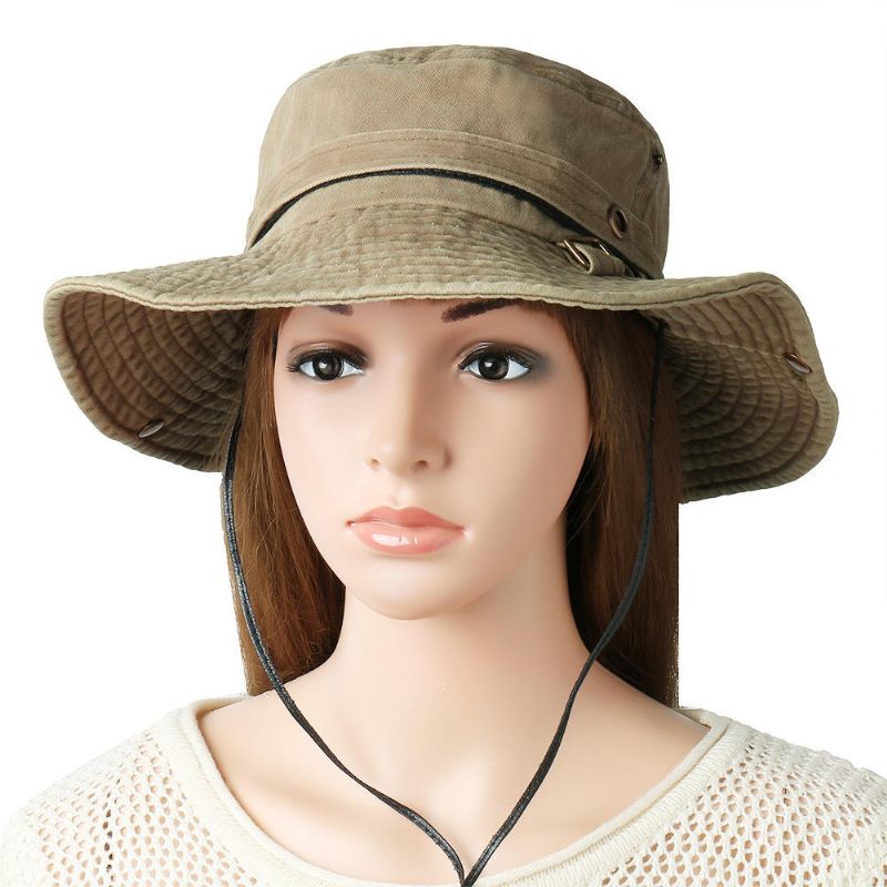 Sombrero De Cubo De Protección Uv Lavada De Algodón Plegable Unisex Sombrero De Montañismo Al Aire Libre Sombrero De Visera Con Protección Solar Gorra De Cubo