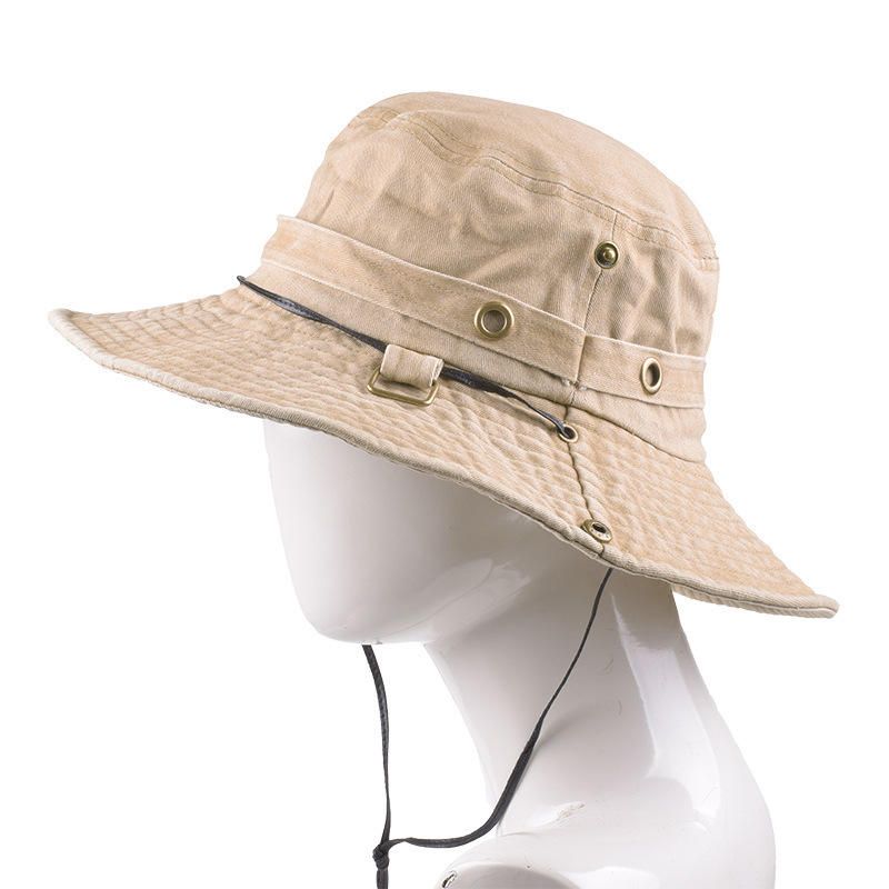 Sombrero De Cubo De Protección Uv Lavada De Algodón Plegable Unisex Sombrero De Montañismo Al Aire Libre Sombrero De Visera Con Protección Solar Gorra De Cubo