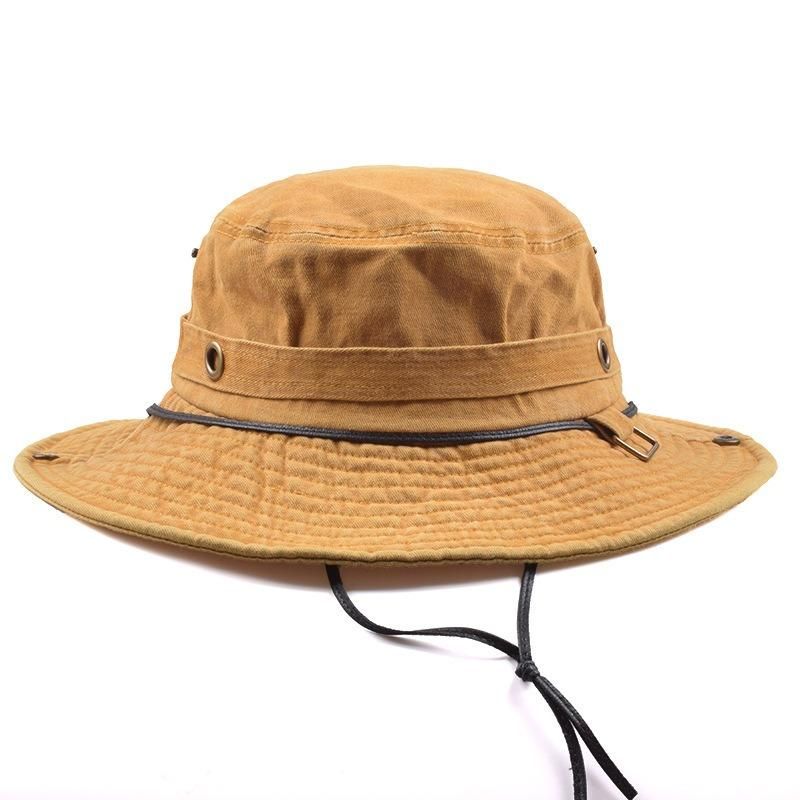 Sombrero De Cubo De Protección Uv Lavada De Algodón Plegable Unisex Sombrero De Montañismo Al Aire Libre Sombrero De Visera Con Protección Solar Gorra De Cubo