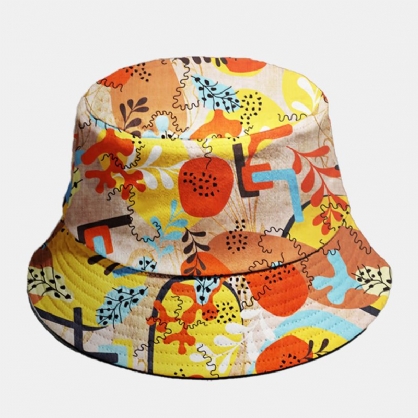 Sombrero De Cubo De Sombrilla Informal De Moda Ajustable Con Estampado Floral De Superposición De Algodón Unisex