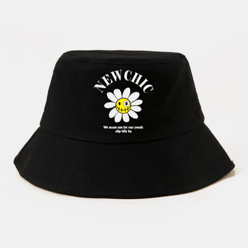 Sombrero De Cubo De Sombrilla De Moda Al Aire Libre Informal Con Estampado De Girasol Unisex