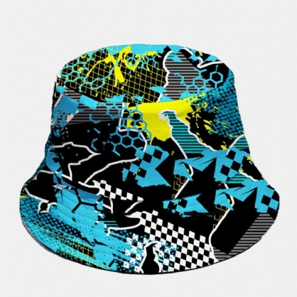 Sombrero De Cubo De Sombrilla De Moda Con Estampado De Juego Deportivo De Superposición De Algodón Unisex