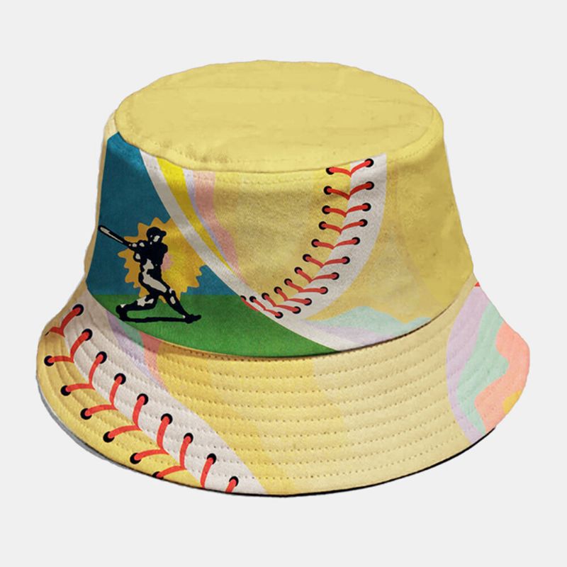 Sombrero De Cubo De Sombrilla De Moda Con Patrón De Escena Deportiva Retro De Algodón Unisex