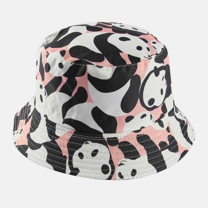 Sombrero De Cubo Unisex Con Diseño De Panda De Animales De Doble Cara Informal