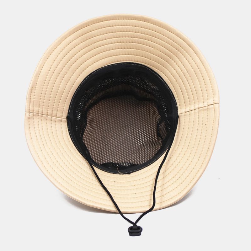 Sombrero De Cubo Unisex De Malla De Ala Ancha Transpirable Para Escalada Al Aire Libre Con Protección Uv