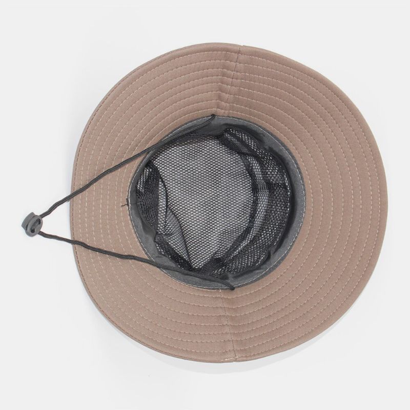 Sombrero De Cubo Unisex De Malla De Ala Ancha Transpirable Para Escalada Al Aire Libre Con Protección Uv