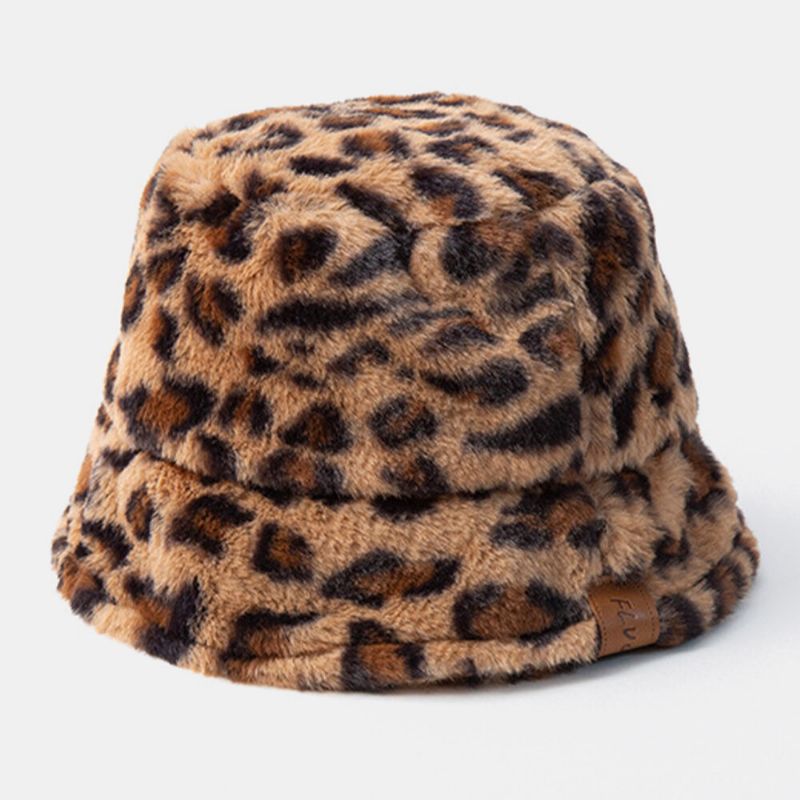 Sombrero De Cubo De Viaje Al Aire Libre Suave Y Casual Con Patrón De Leopardo De Fieltro Para Hombres Y Mujeres