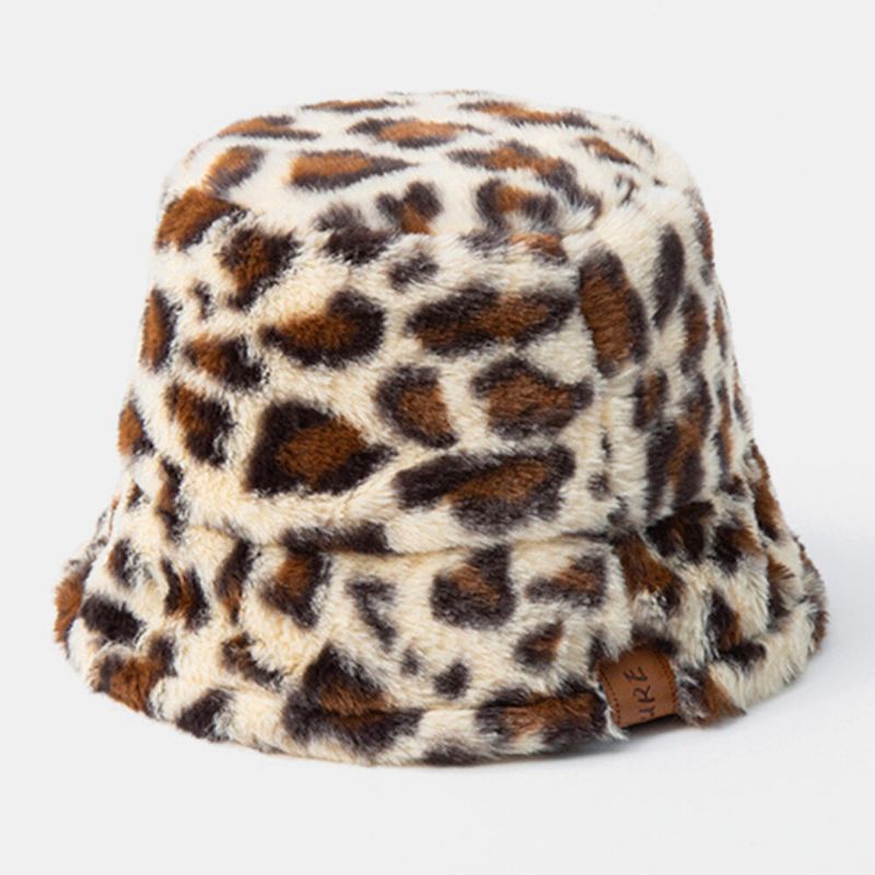 Sombrero De Cubo De Viaje Al Aire Libre Suave Y Casual Con Patrón De Leopardo De Fieltro Para Hombres Y Mujeres