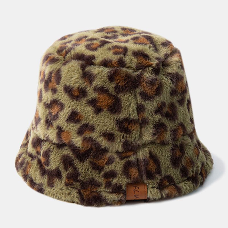 Sombrero De Cubo De Viaje Al Aire Libre Suave Y Casual Con Patrón De Leopardo De Fieltro Para Hombres Y Mujeres