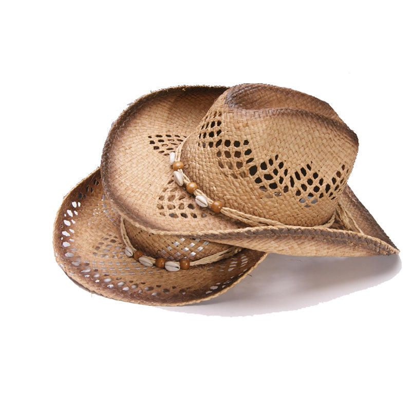 Sombrero De Malla Transpirable Con Conchas De Vaquero De Paja De Verano Unisex Sombrero De Panamá De Ala Ancha Elegante Para Mujer Sombrero De Playa Sunbonnet