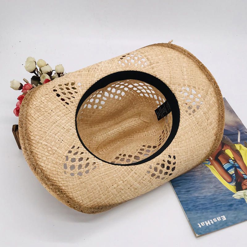 Sombrero De Malla Transpirable Con Conchas De Vaquero De Paja De Verano Unisex Sombrero De Panamá De Ala Ancha Elegante Para Mujer Sombrero De Playa Sunbonnet