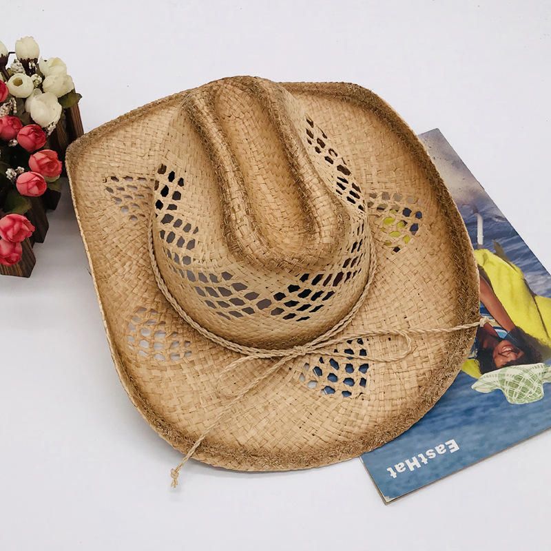 Sombrero De Malla Transpirable Con Conchas De Vaquero De Paja De Verano Unisex Sombrero De Panamá De Ala Ancha Elegante Para Mujer Sombrero De Playa Sunbonnet