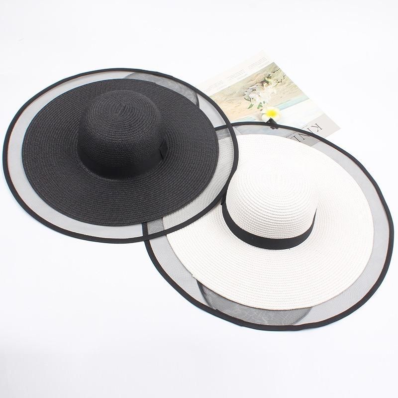 Sombrero De Paja De Cubo De Protección Solar De Malla Vogue Para Mujer