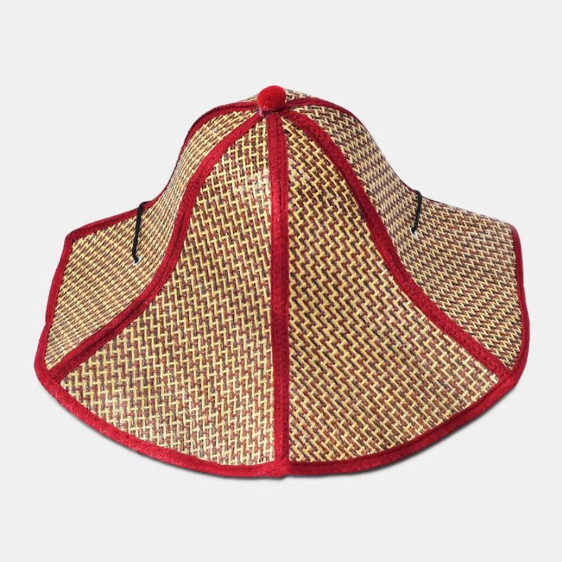 Sombrero De Paja De Papel Plegable Para Mujer Tela Hexagonal Dobladillo Sombrilla Sombrero De Cubo Sombrero Para El Sol