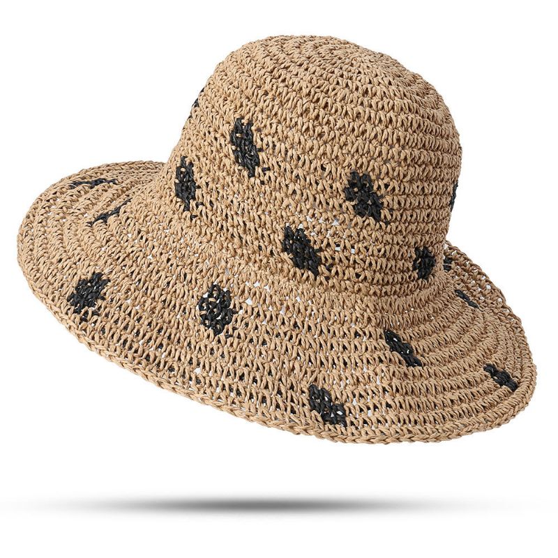 Sombrero De Paja Plegable Con Protección Solar Para Mujer Sombrero De Viaje Informal Al Aire Libre Playa Mar Sombrero Flexible