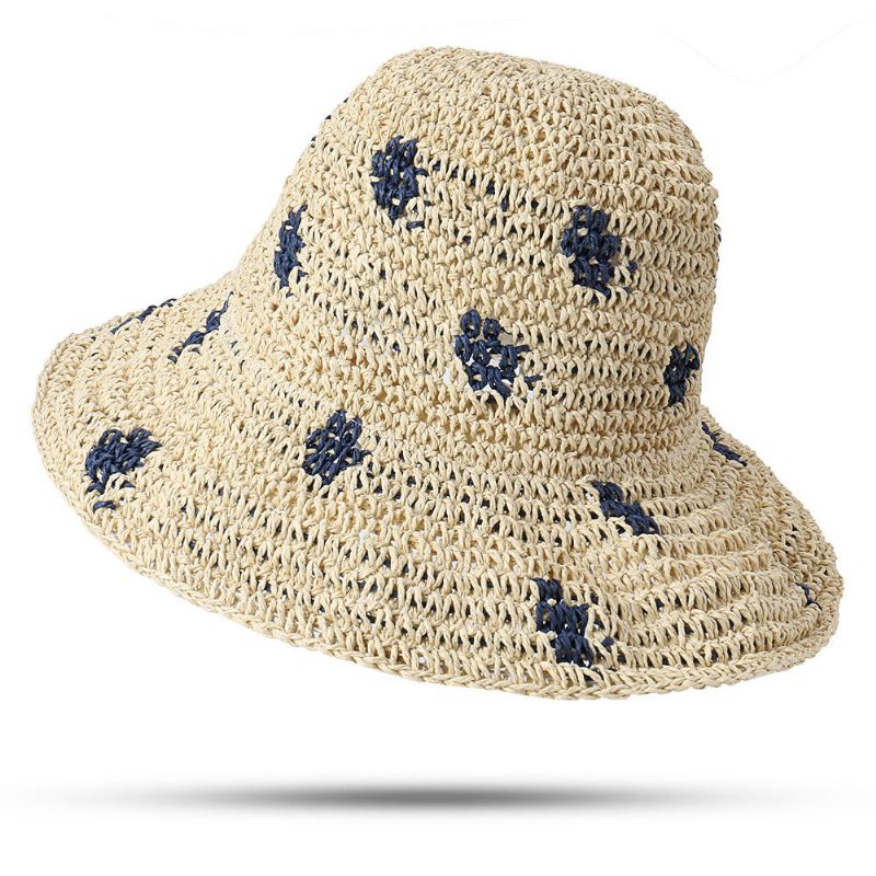 Sombrero De Paja Plegable Con Protección Solar Para Mujer Sombrero De Viaje Informal Al Aire Libre Playa Mar Sombrero Flexible