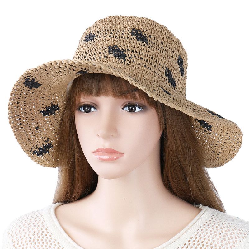 Sombrero De Paja Plegable Con Protección Solar Para Mujer Sombrero De Viaje Informal Al Aire Libre Playa Mar Sombrero Flexible