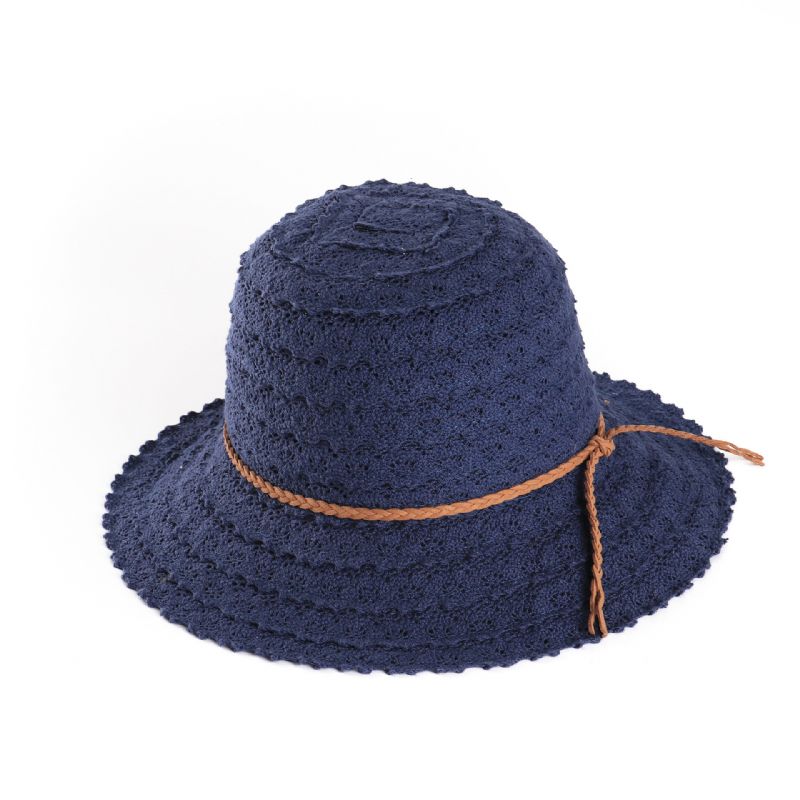 Sombrero De Paja Tejido Con Protector Solar De Verano Con Patrón De Pétalos Calados Multicolor Para Mujer