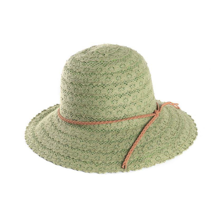 Sombrero De Paja Tejido Con Protector Solar De Verano Con Patrón De Pétalos Calados Multicolor Para Mujer