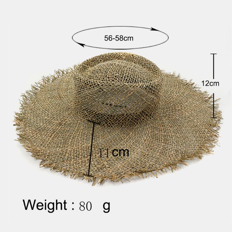 Sombrero Para El Sol De Playa De Viaje Con Protector Solar Para Mujer Sombrero De Paja De Ala Ancha Para El Sol