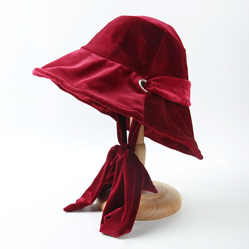 Sombrero De Pesca Cálido De Doble Uso De Terciopelo Dorado Para Mujer Gorro Plegable Para Lavabo Sombrero Informal A Prueba De Viento Al Aire Libre