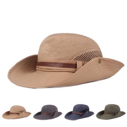 Sombrero De Pesca Unisex Sombrero De Malla De Algodón Con Visera Para Exteriores Gorra De Montañismo Con Visera Grande