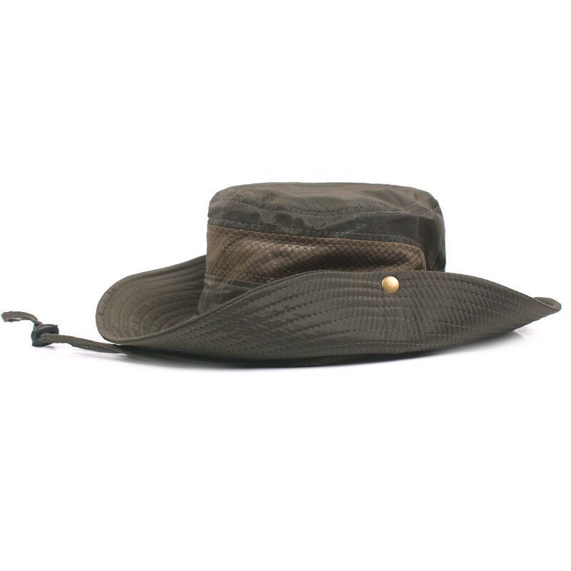 Sombrero De Pescador Transpirable De Secado Rápido Sombrero De Cubo Para Hombre Sombrero De Sombrilla De Pesca Ajustable 8.5cm Ala De Gran Tamaño Ciclismo De Escalada Al Aire Libre